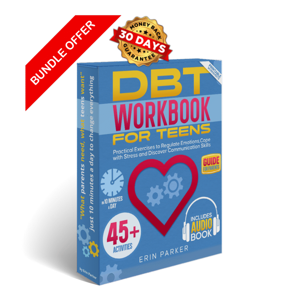 dbt cbt act workbook for anxiety and stress by Erin Parker DBT Workbook For Teens by Erin Parker