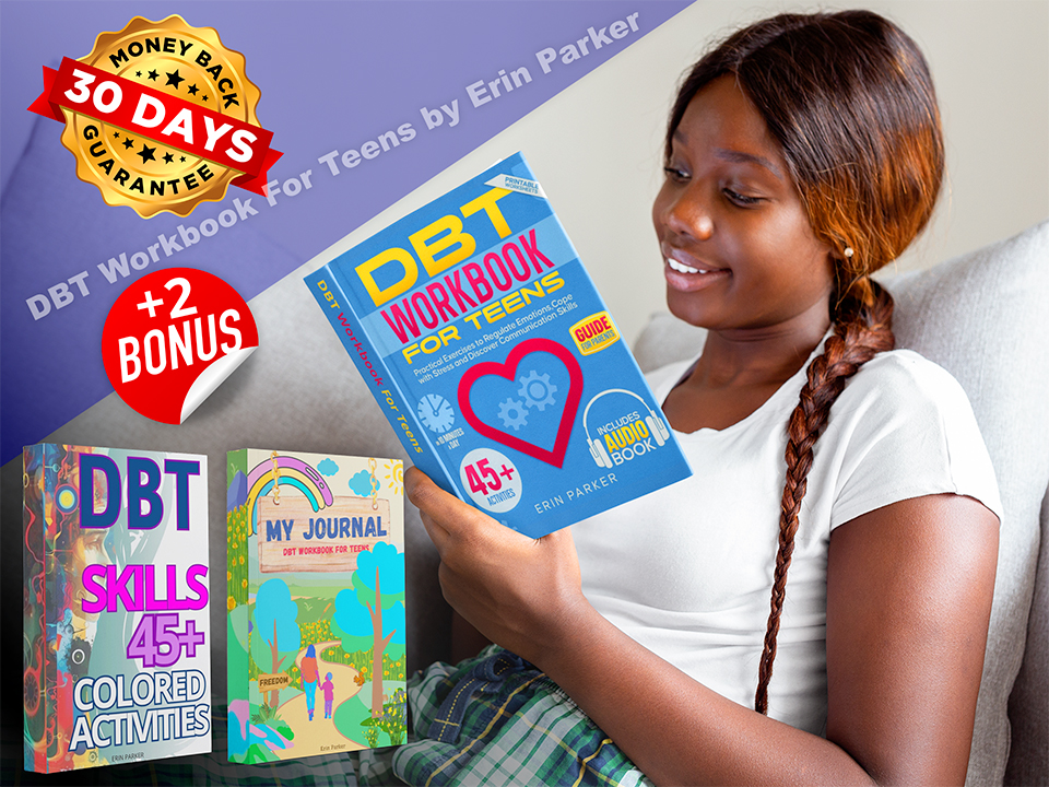 dbt cbt act workbook for anxiety and stress by Erin Parker DBT Workbook For Teens by Erin Parker